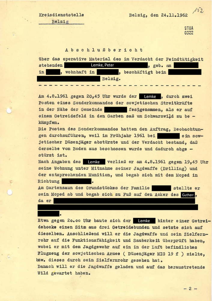 Abschlussbericht zu Ermittlungen im Kreis Belzig wegen des Verdachts der „Diversion“