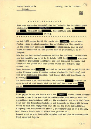 Abschlussbericht zu Ermittlungen im Kreis Belzig wegen des Verdachts der „Diversion“