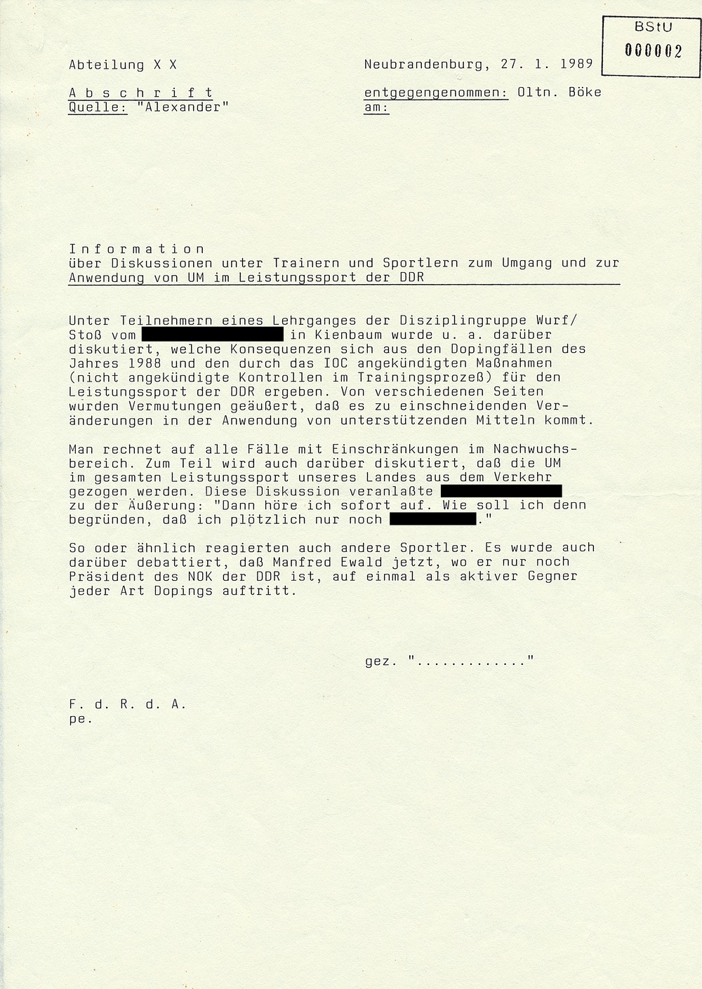 Information über Diskussionen zum Umgang und zur Anwendung von unterstützenden Mitteln im Leistungssport