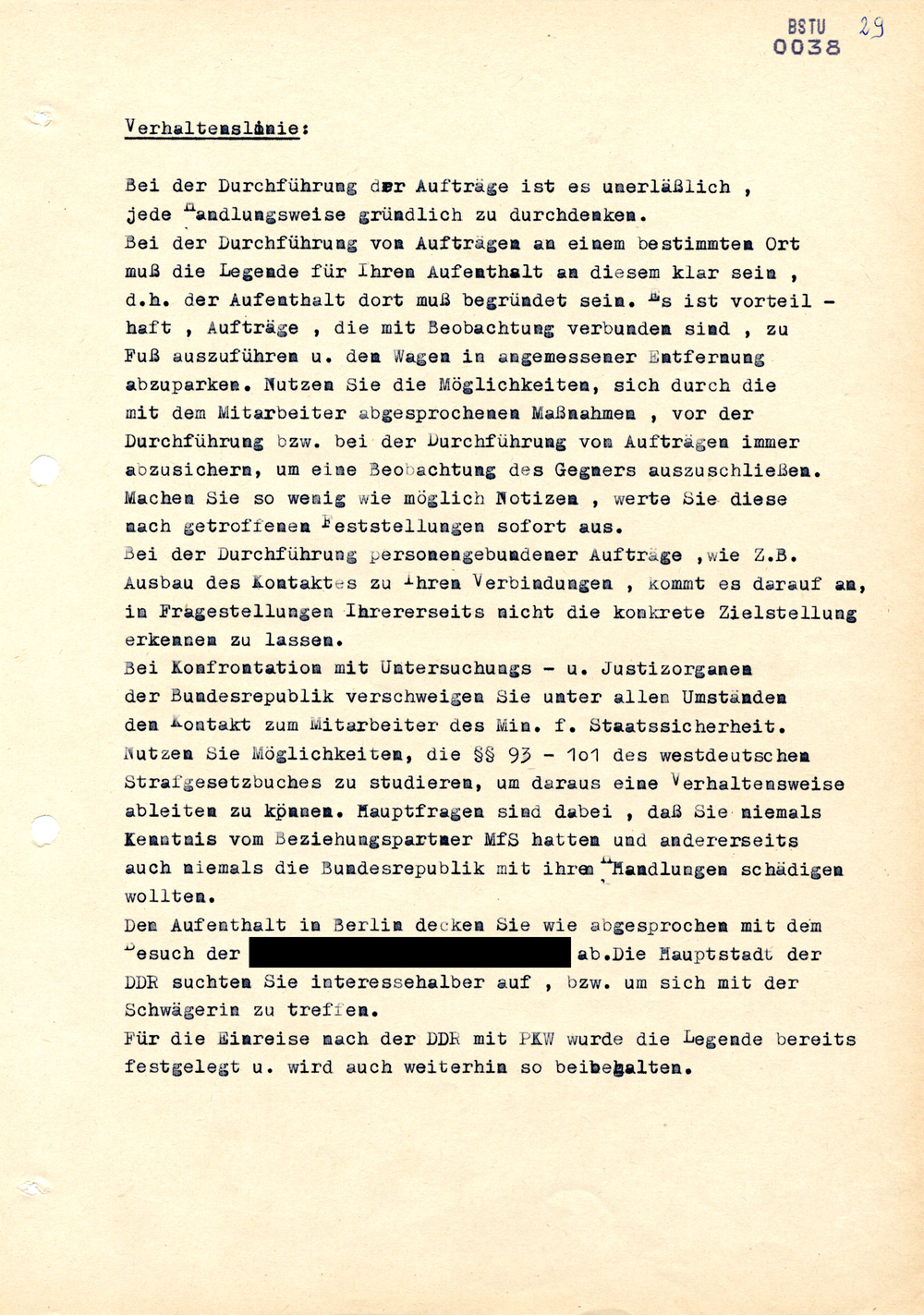 Auftrag für den westdeutschen IM "Hermann"