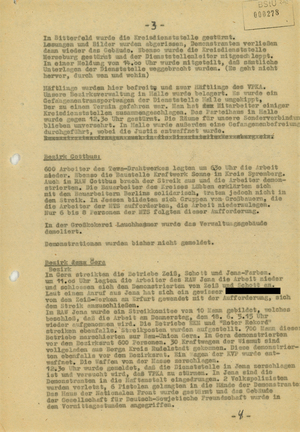 Bericht über die Ereignisse in der DDR am 17. Juni 1953