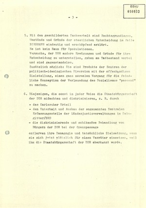 Plan zur Durchführung der Ausbürgerung Wolf Biermanns mit Argumentationshilfen