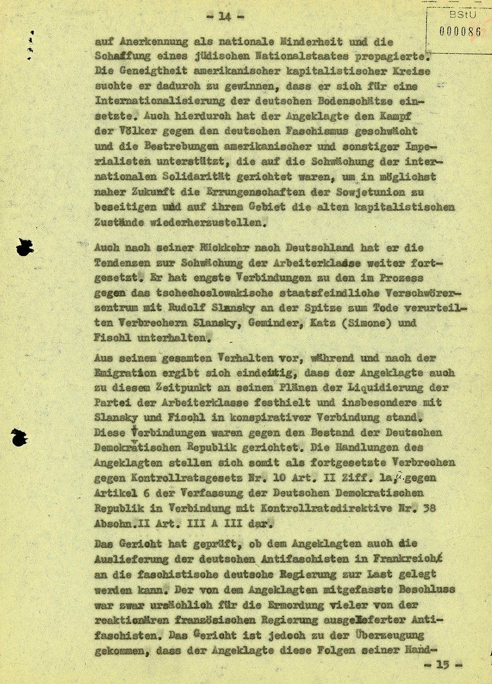 Urteil gegen Paul Merker