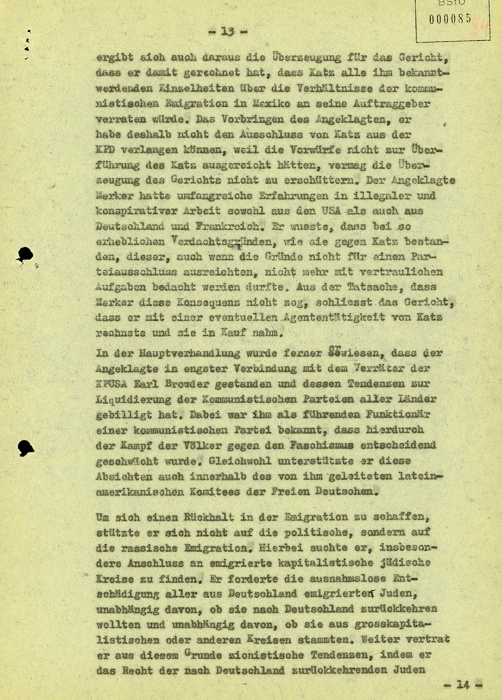 Urteil gegen Paul Merker