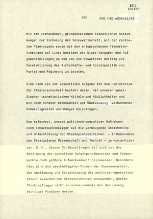 Referat Mielkes auf der erweiterten Sitzung des MfS-Kollegiums vom 9. März 1988