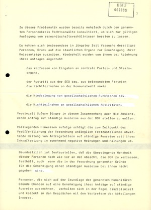 Reaktionen der DDR-Bevölkerung auf die erste offizielle "Reiseverordnung"