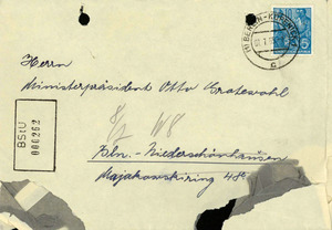 Brief von Hertha Barczatis an Otto Grotewohl über ihre Schwester Elli