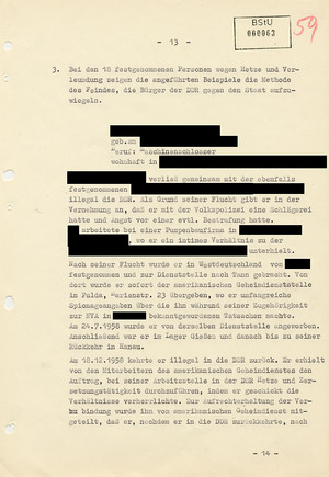 Bericht über die operative Bearbeitung von Rückkehrern in die DDR