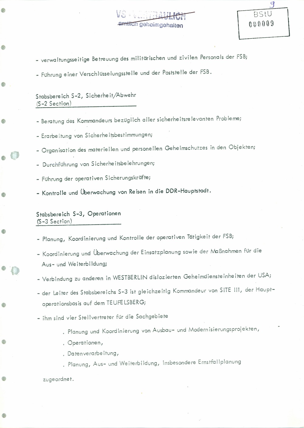 Analyse der Struktur und Tätigkeit der US Army Field Station Berlin (USAFSB) Teufelsberg