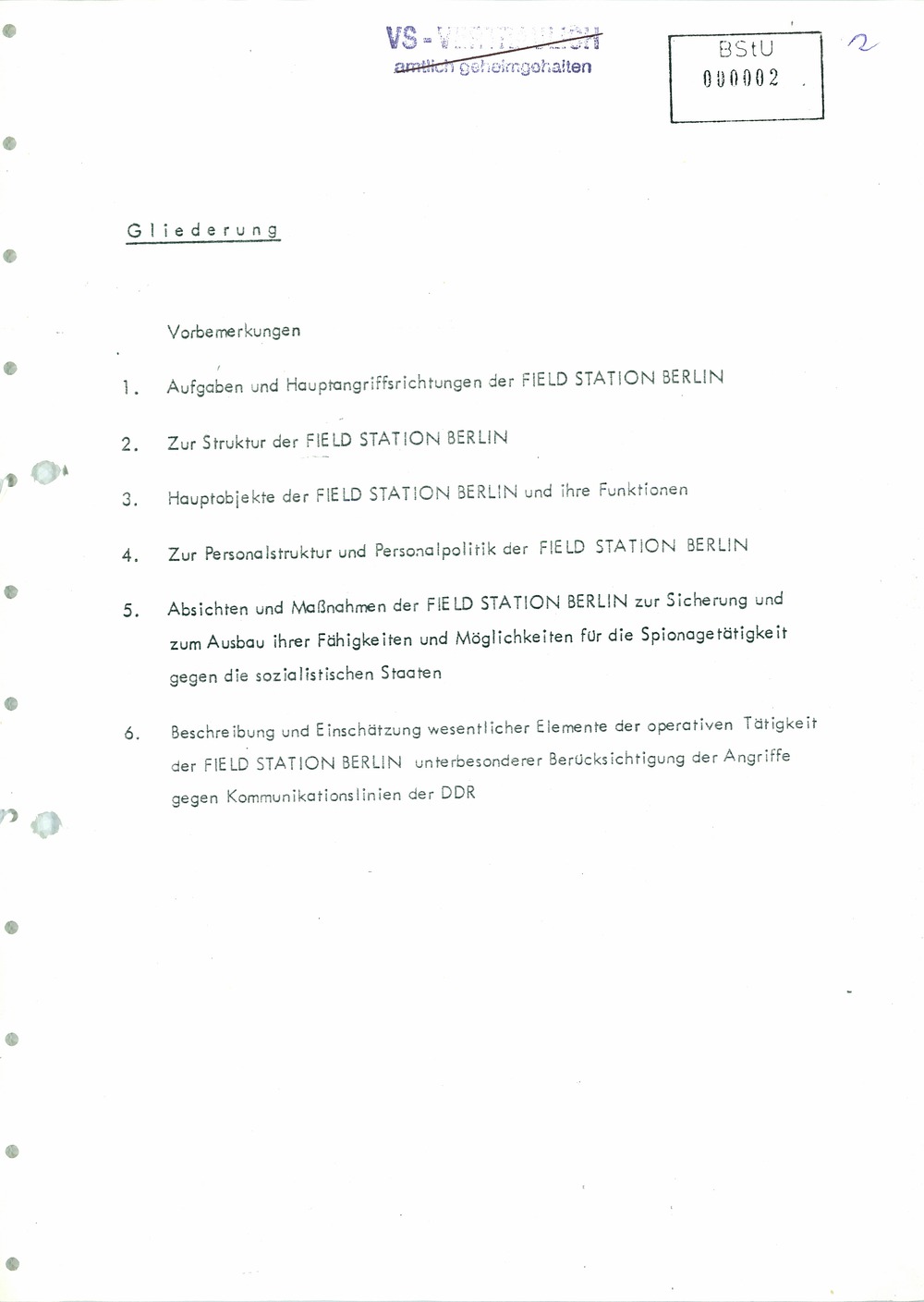 Analyse der Struktur und Tätigkeit der US Army Field Station Berlin (USAFSB) Teufelsberg
