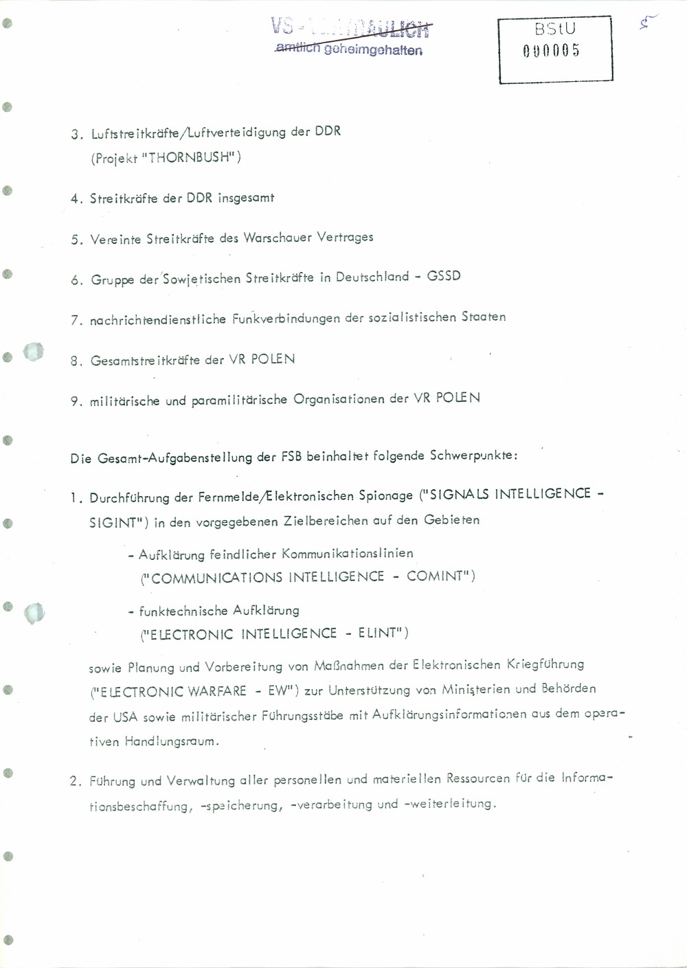 Analyse der Struktur und Tätigkeit der US Army Field Station Berlin (USAFSB) Teufelsberg