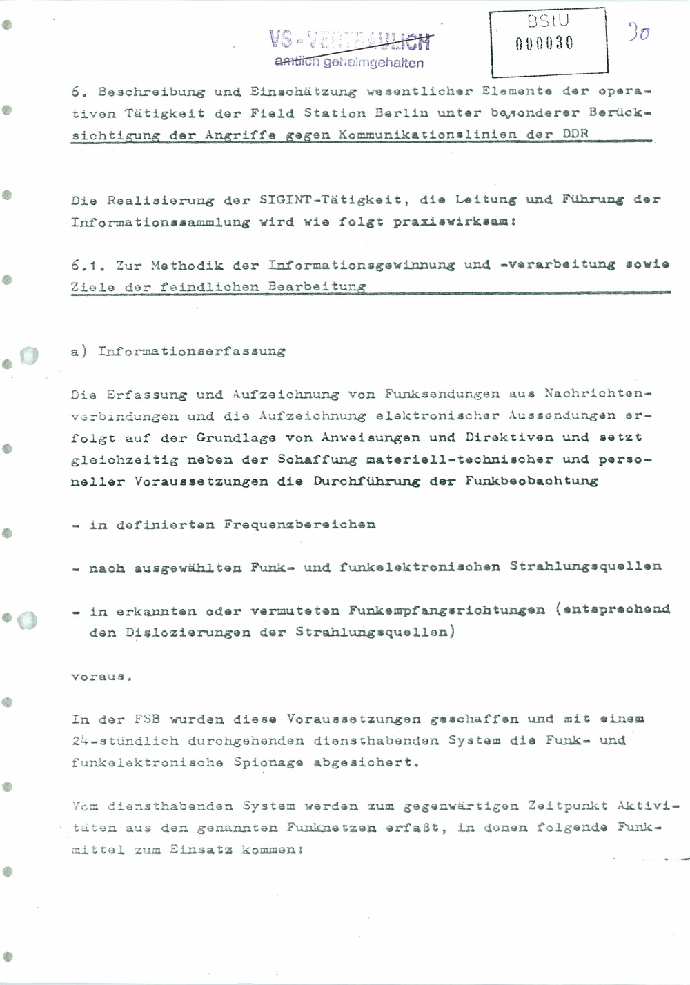 Analyse der Struktur und Tätigkeit der US Army Field Station Berlin (USAFSB) Teufelsberg