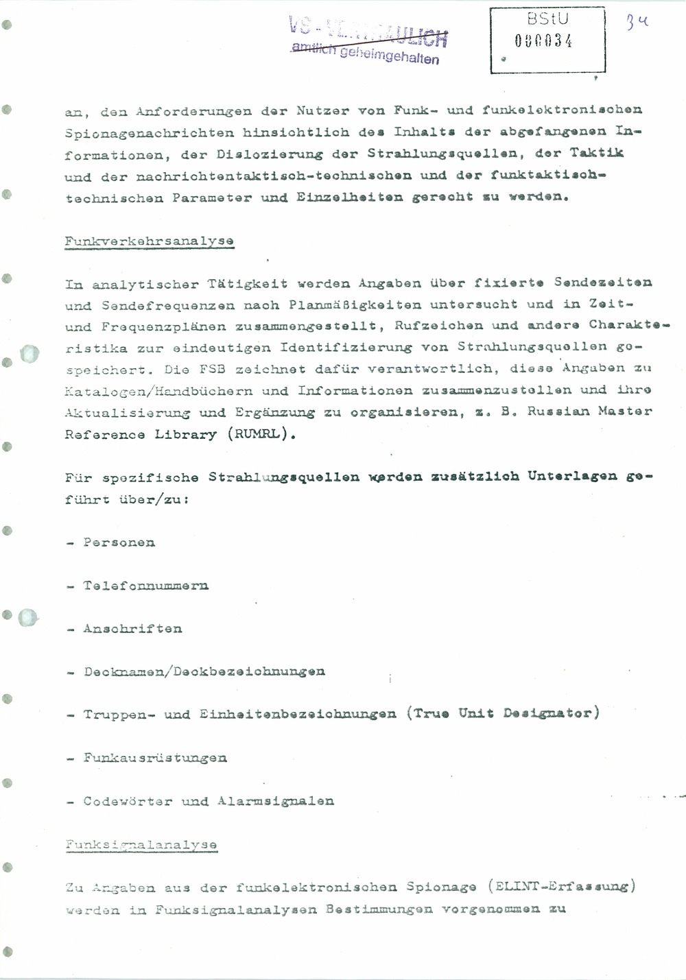 Analyse der Struktur und Tätigkeit der US Army Field Station Berlin (USAFSB) Teufelsberg
