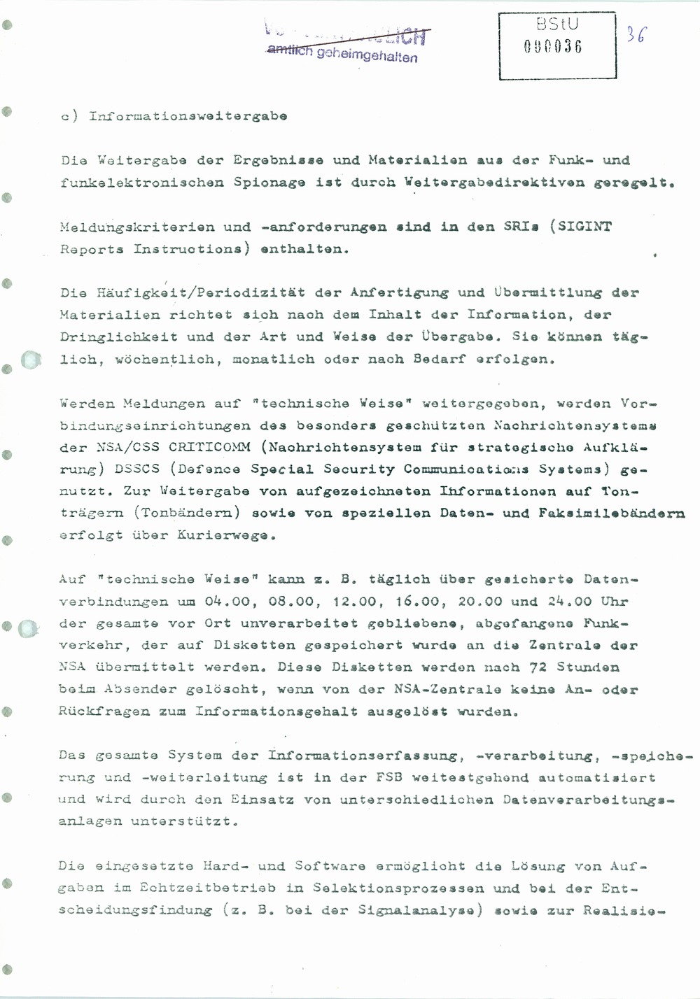 Analyse der Struktur und Tätigkeit der US Army Field Station Berlin (USAFSB) Teufelsberg