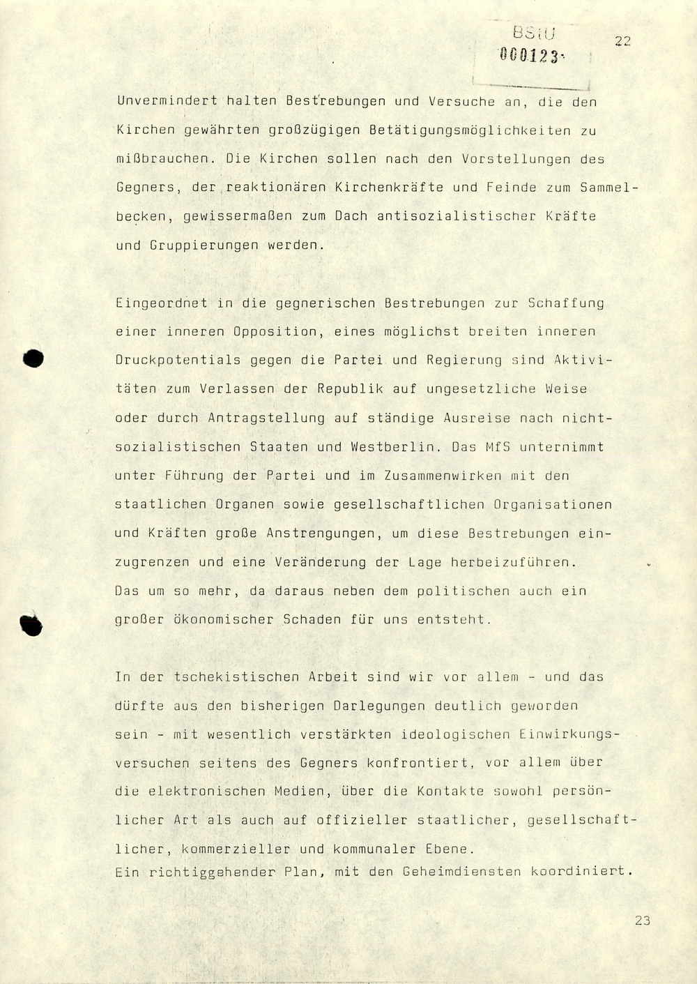 Notiz über die Besprechung zwischen Minister Mielke mit dem stellvertretenden Vorsitzenden des KfS