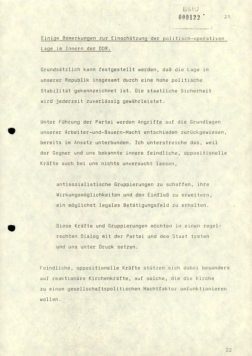 Notiz über die Besprechung zwischen Minister Mielke mit dem stellvertretenden Vorsitzenden des KfS