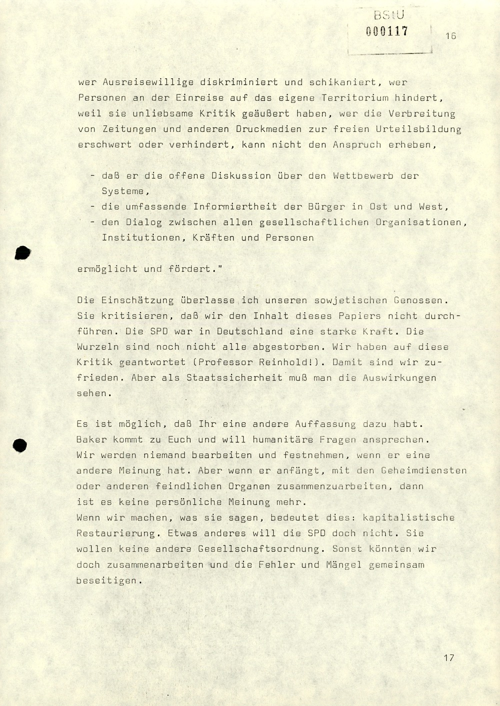 Notiz über die Besprechung zwischen Minister Mielke mit dem stellvertretenden Vorsitzenden des KfS