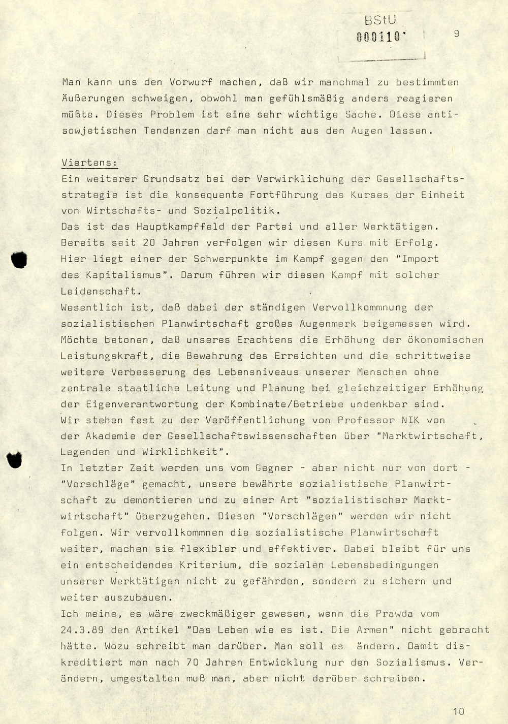 Notiz über die Besprechung zwischen Minister Mielke mit dem stellvertretenden Vorsitzenden des KfS
