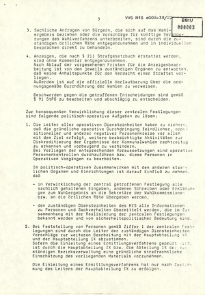 Maßnahmeplan des Ministers für Staatssicherheit zur Zurückweisung und Unterbindung von Aktivitäten oppositioneller Kräfte zur Diskreditierung der Ergebnisse der Kommunalwahlen 1989