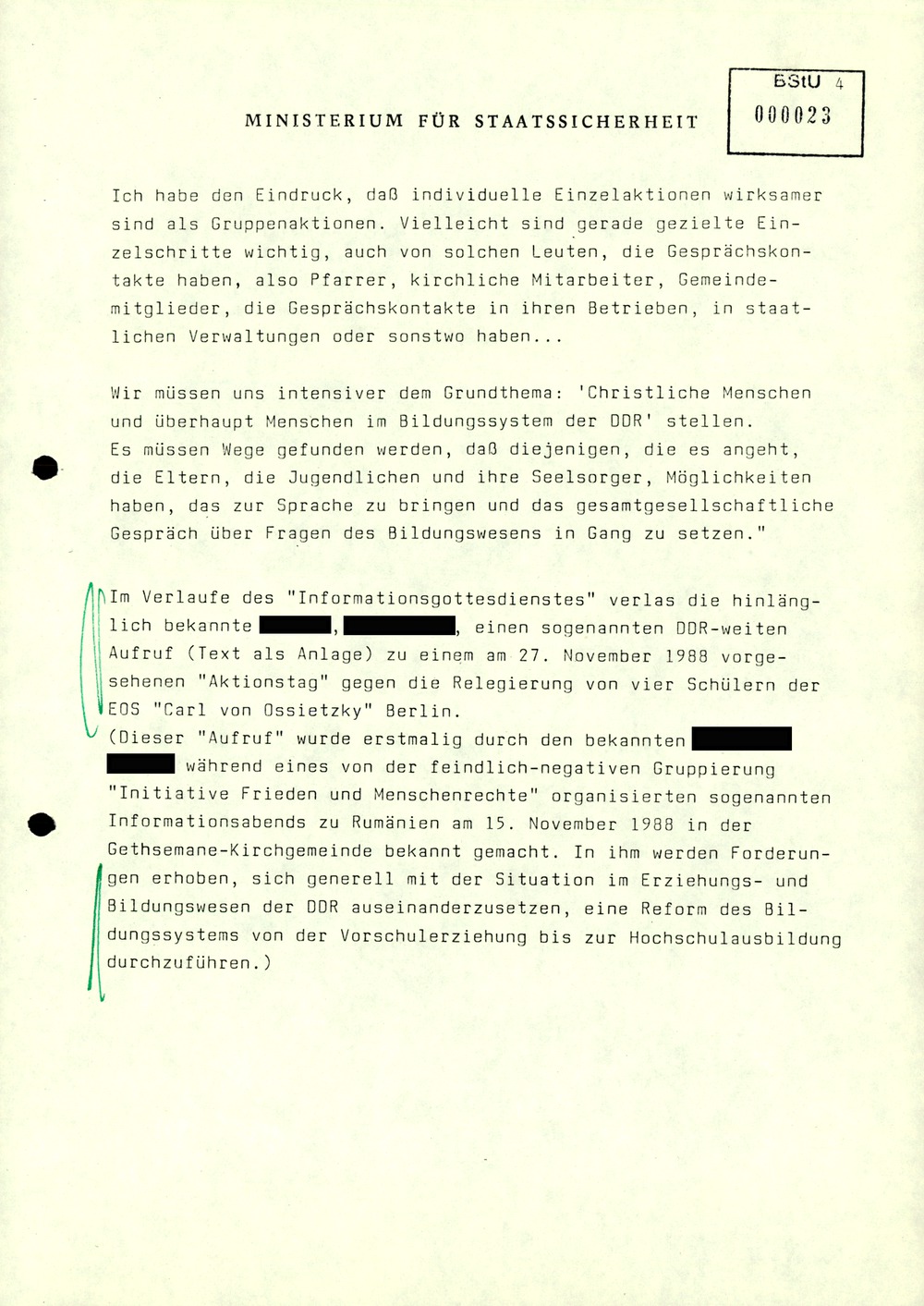 Bericht zu einem Gottesdienst in der Erlöserkirche Berlin-Lichtenberg