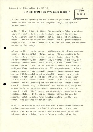 „Kurze Darstellung der Ereignisse“ an der Carl von Ossietzky-Schule