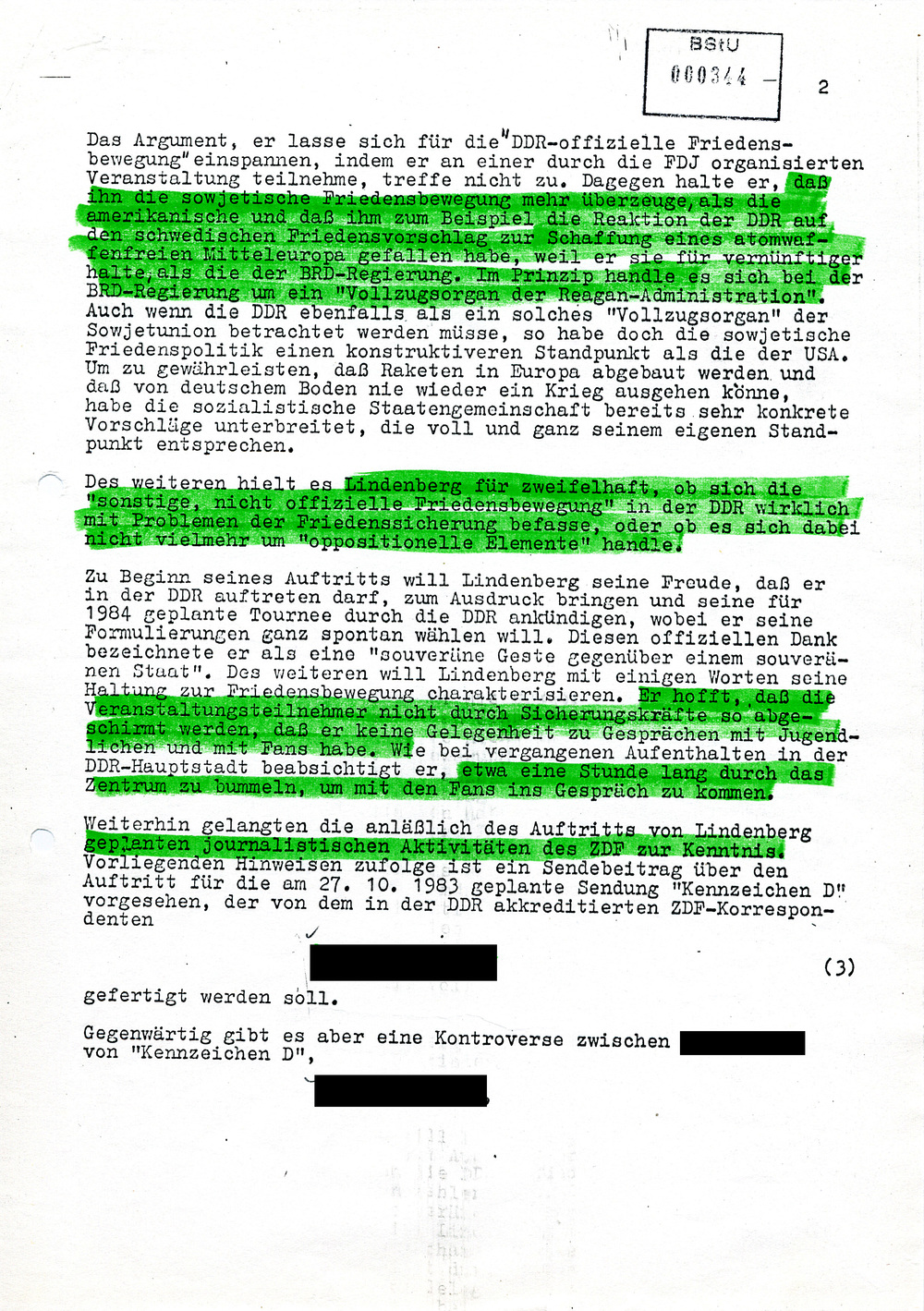 Hinweise zum geplanten Auftritt Udo Lindenbergs im Palast der Republik