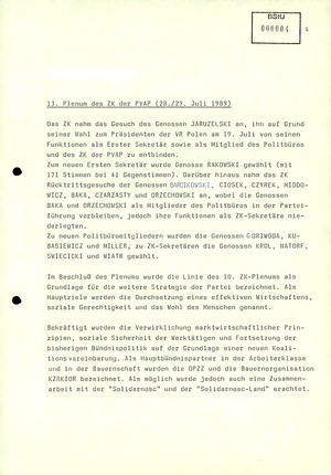 "Monatsübersicht 8/89 über aktuelle Probleme der Lageentwicklung in sozialistischen Staaten"