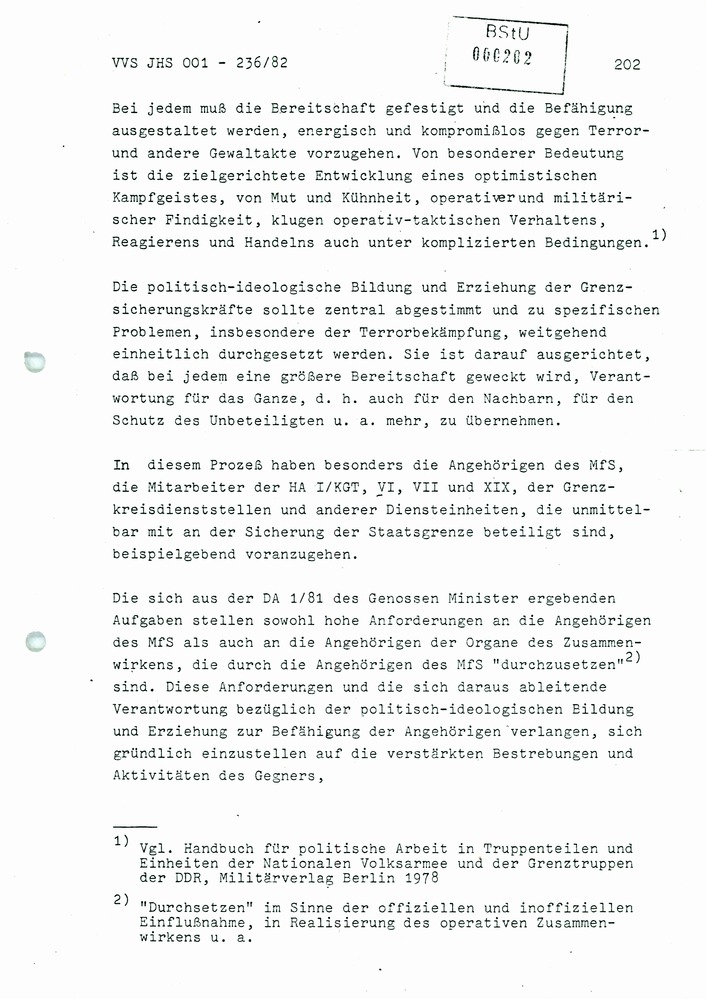 Dissertation: Die Abwehr von Terror- und anderen politisch-operativ bedeutsamen Gewaltakten gegen Grenzsicherungskräfte an der Staatsgrenze der DDR