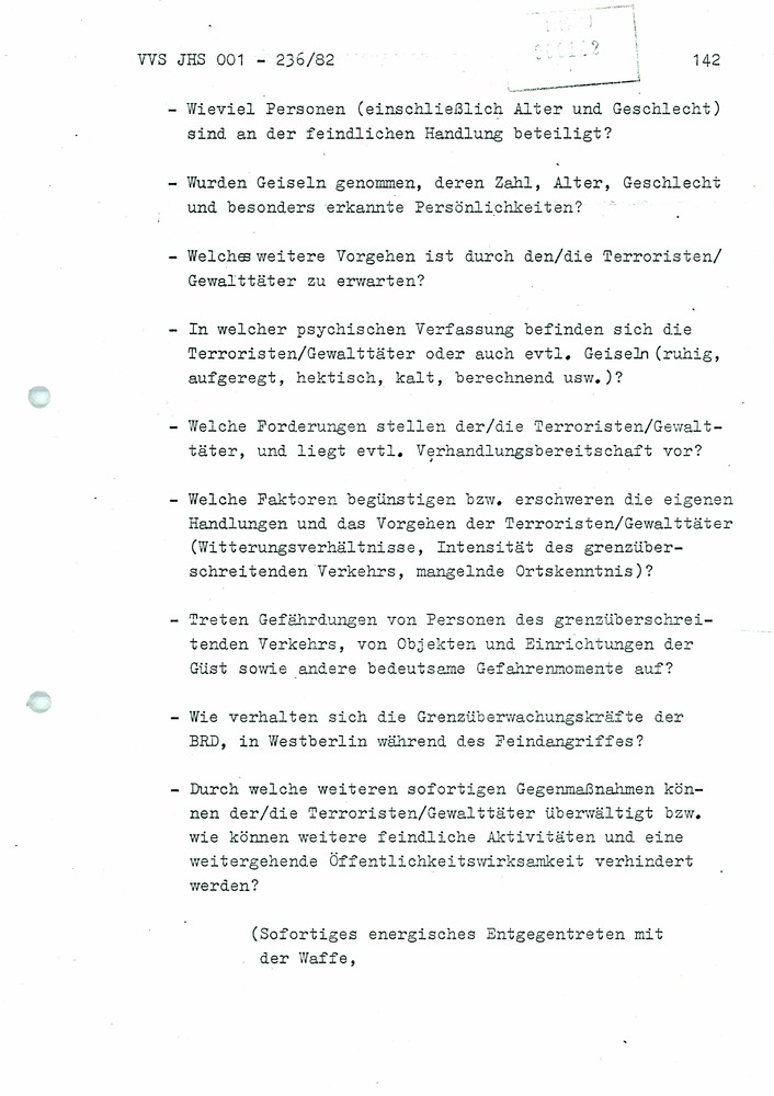 Dissertation: Die Abwehr von Terror- und anderen politisch-operativ bedeutsamen Gewaltakten gegen Grenzsicherungskräfte an der Staatsgrenze der DDR