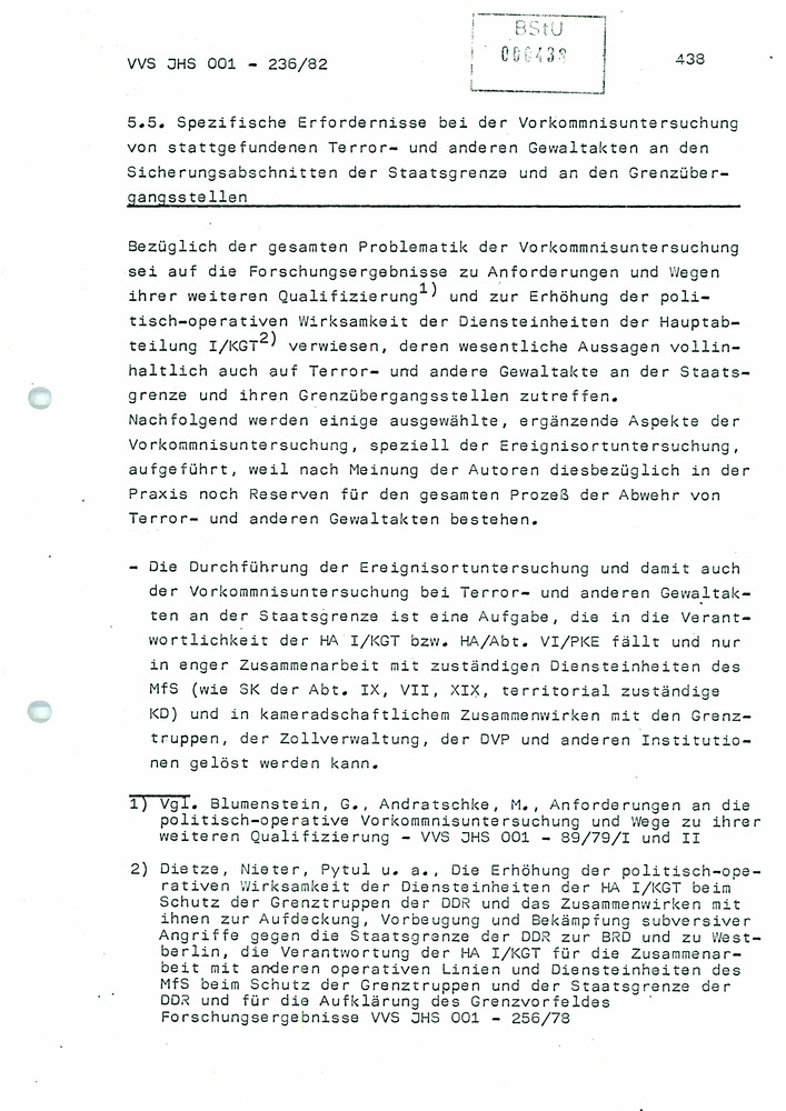 Dissertation: Die Abwehr von Terror- und anderen politisch-operativ bedeutsamen Gewaltakten gegen Grenzsicherungskräfte an der Staatsgrenze der DDR