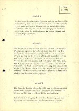Vertrag über die Grundlagen der Beziehungen zwischen der Deutschen Demokratischen Republik und der Bundesrepublik Deutschland