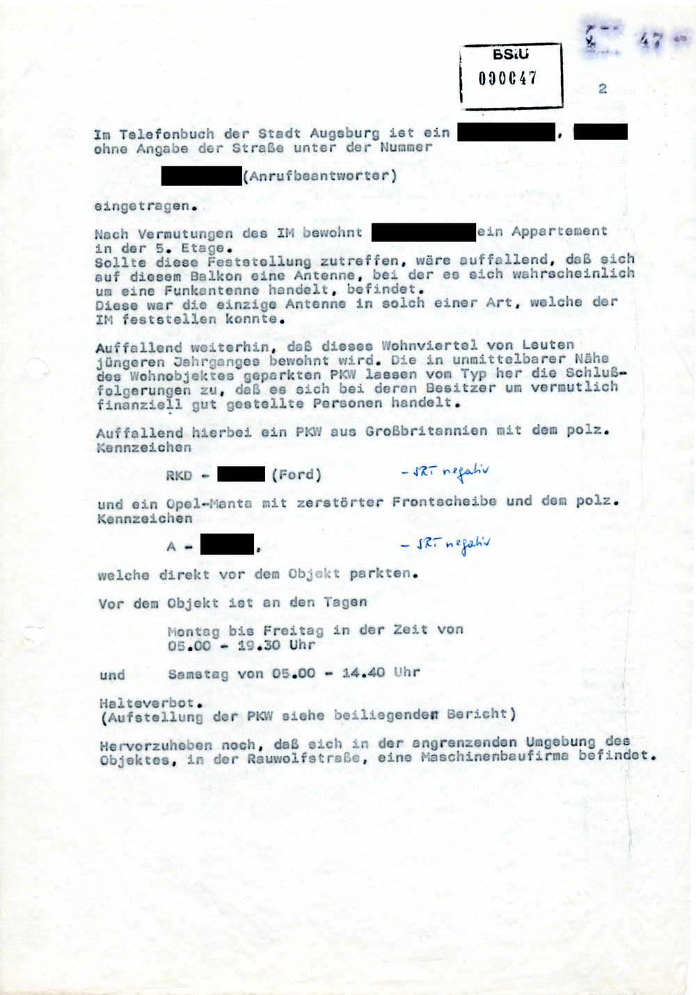 Auszug aus einem Treffbericht mit dem IMF "Thomas West"