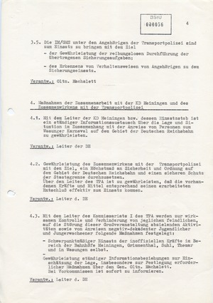 "Maßnahmeplan" zur "Gewährung von Sicherheit und Ordnung" während des Wasunger Karnevals 1989