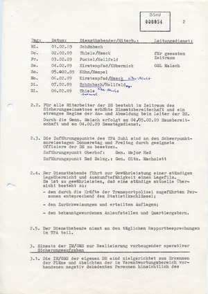 "Maßnahmeplan" zur "Gewährung von Sicherheit und Ordnung" während des Wasunger Karnevals 1989