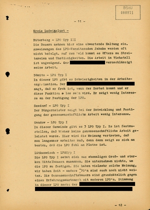 Bericht über die Lage in der Landwirtschaft an der deutsch-deutschen Grenze im Juni und Juli 1960