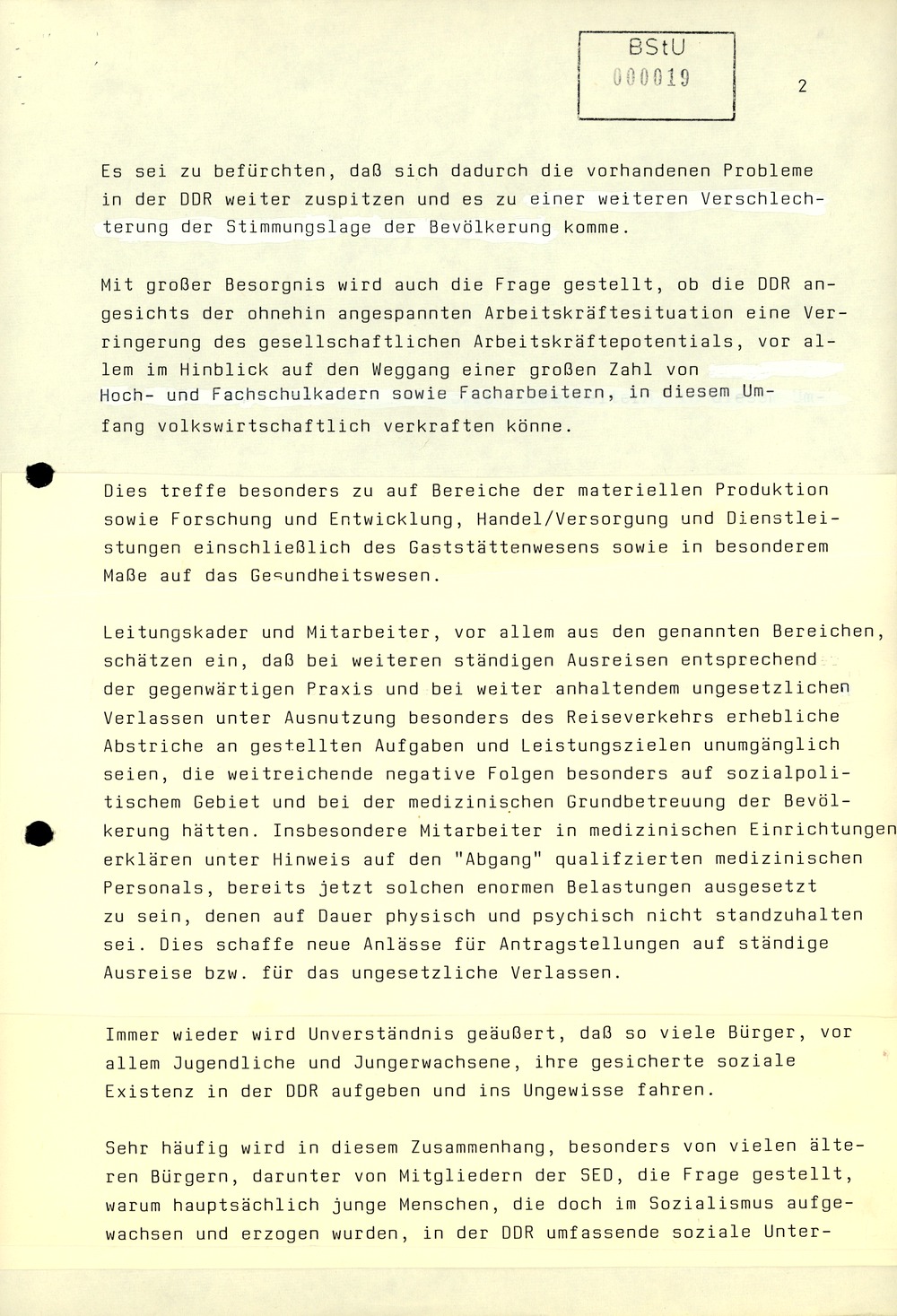Reaktionen der Bevölkerung zur Fluchtwelle aus der DDR