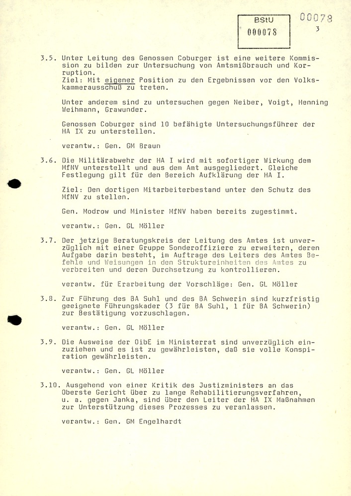 Beratungsprotokoll der Leitung des AfNS