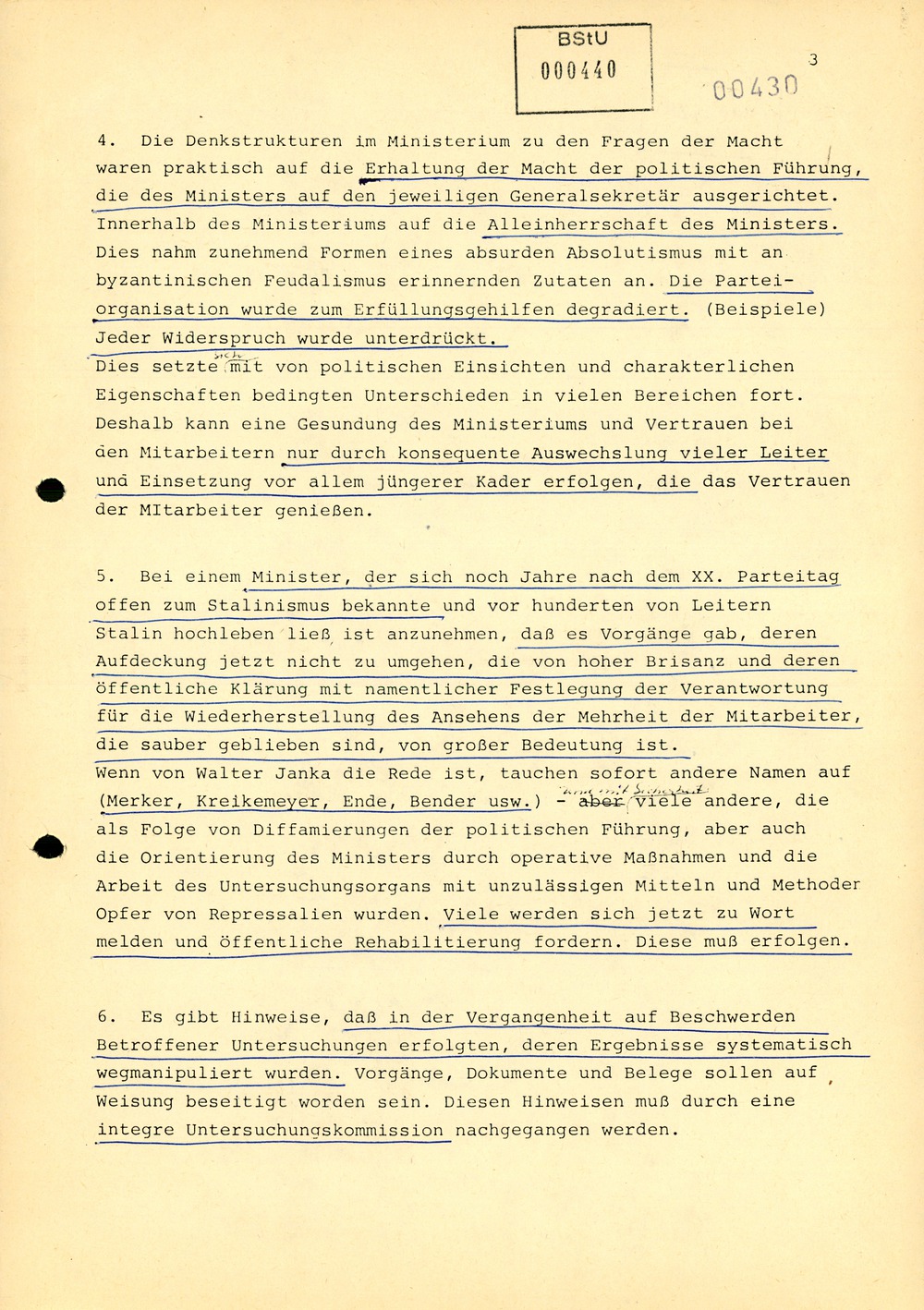 Markus Wolf über eine Reform des Ministeriums für Staatssicherheit