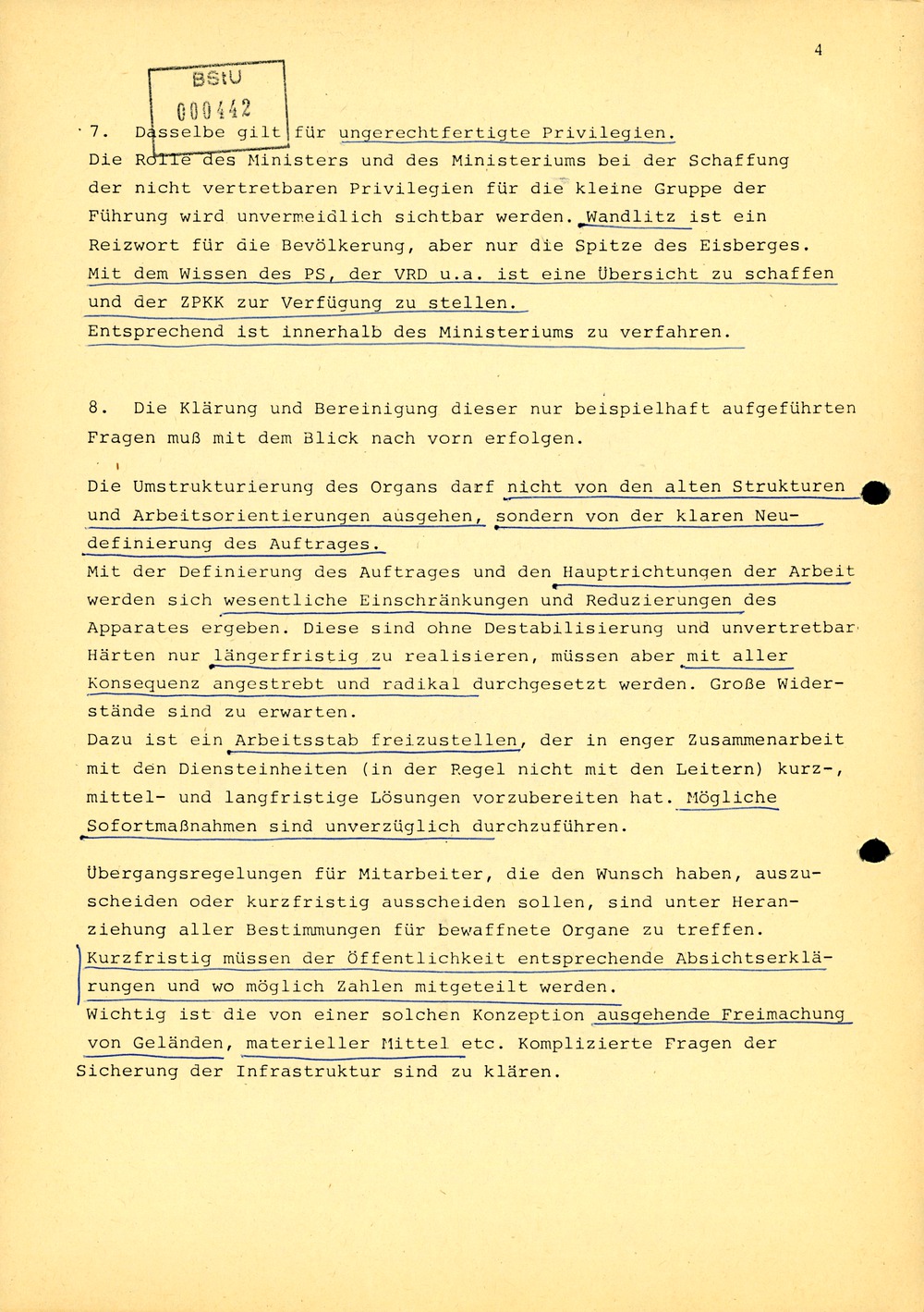 Markus Wolf über eine Reform des Ministeriums für Staatssicherheit