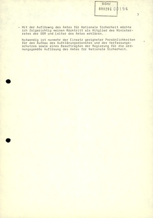 Entwurf der Rücktrittserklärung von Schwanitz