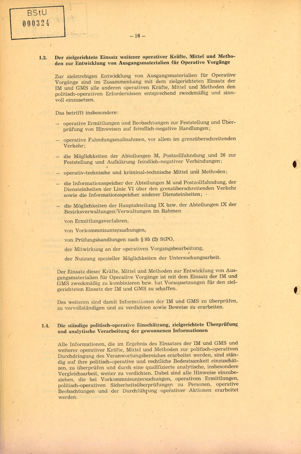 Richtlinie 1/76 zur Bearbeitung Operativer Vorgänge