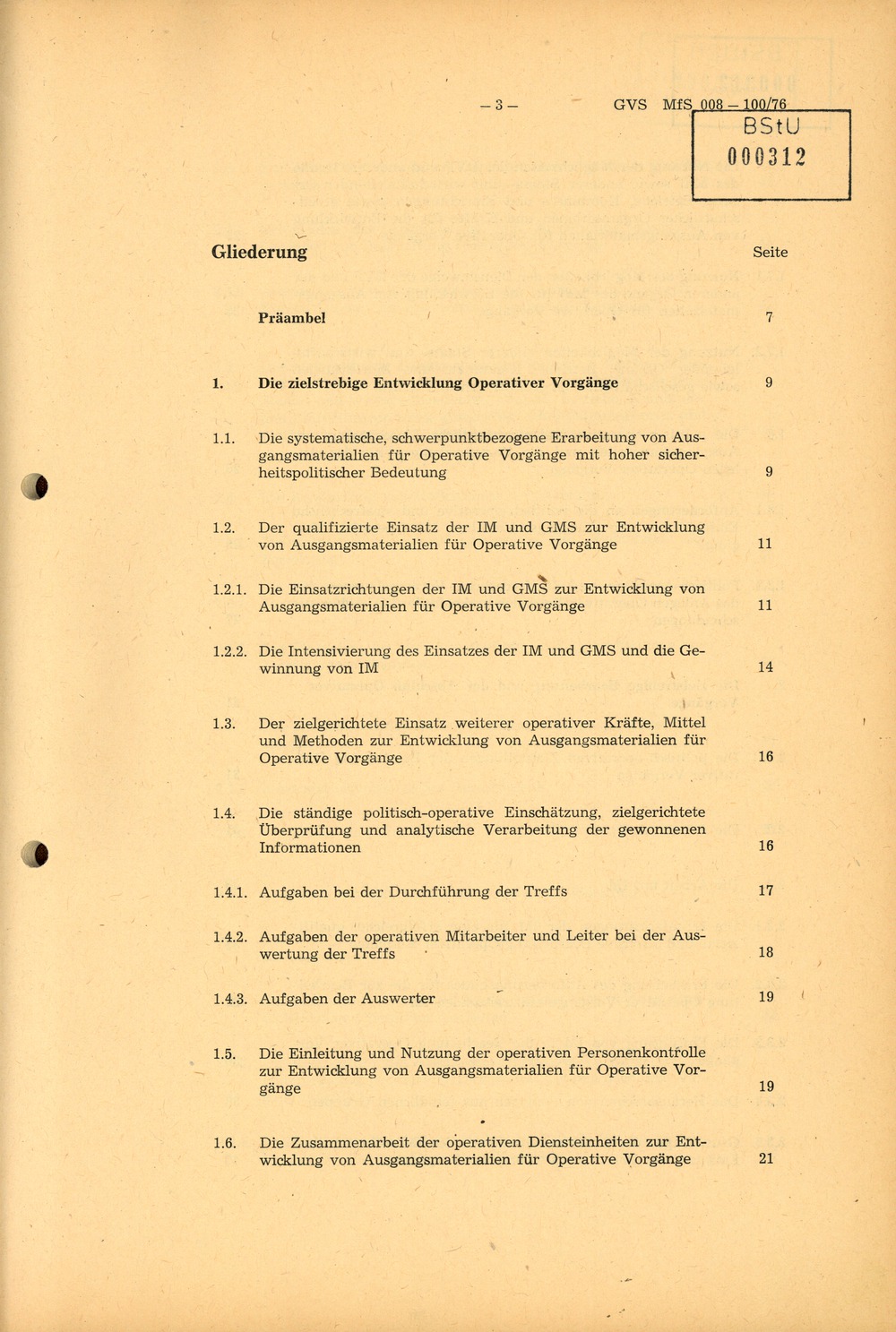 Richtlinie 1/76 zur Bearbeitung Operativer Vorgänge