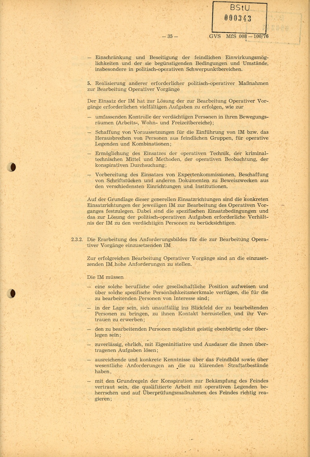 Richtlinie 1/76 zur Bearbeitung Operativer Vorgänge