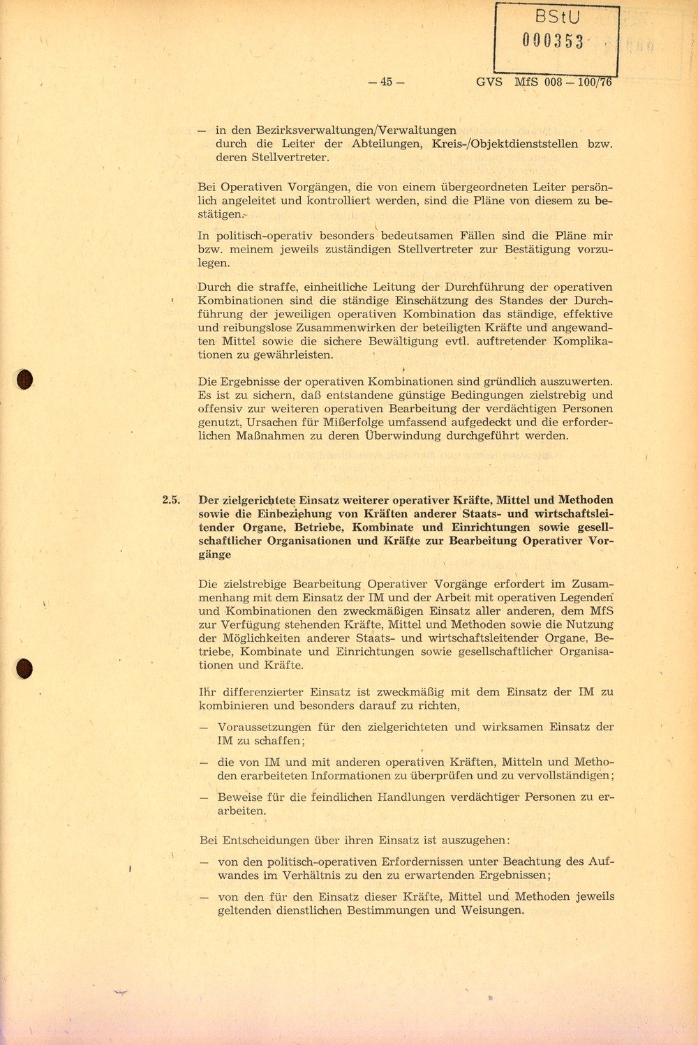 Richtlinie 1/76 zur Bearbeitung Operativer Vorgänge
