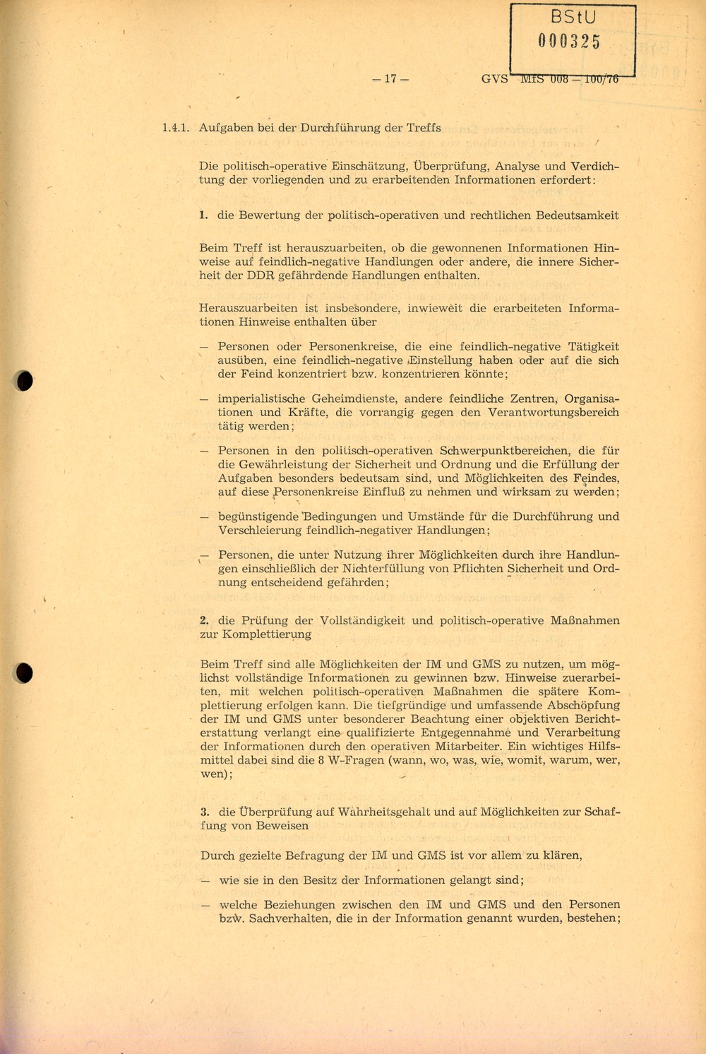 Richtlinie 1/76 zur Bearbeitung Operativer Vorgänge