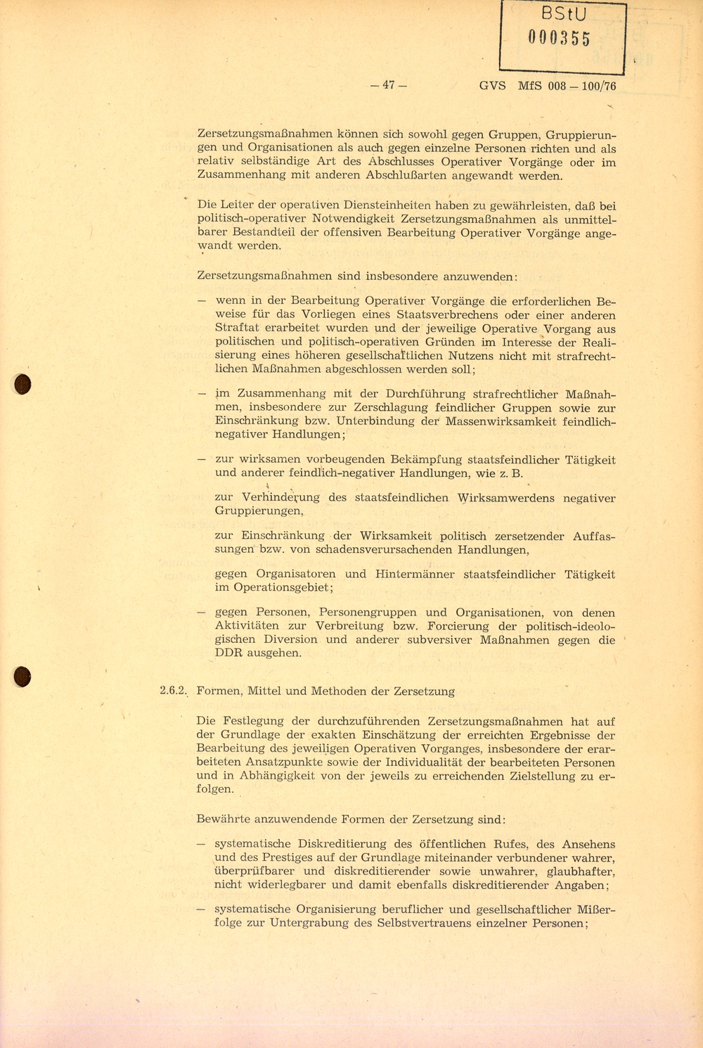 Richtlinie 1/76 zur Bearbeitung Operativer Vorgänge