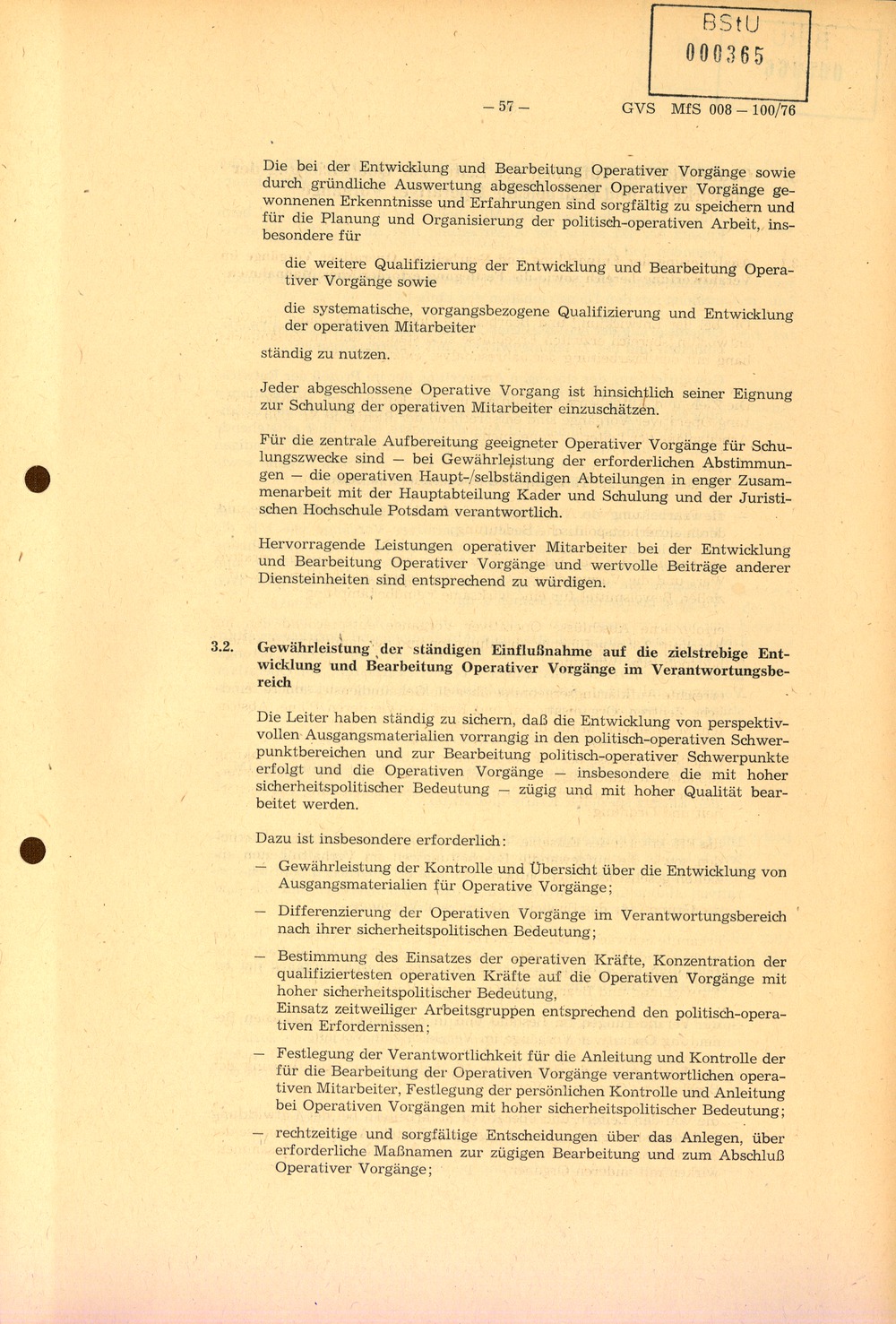 Richtlinie 1/76 zur Bearbeitung Operativer Vorgänge