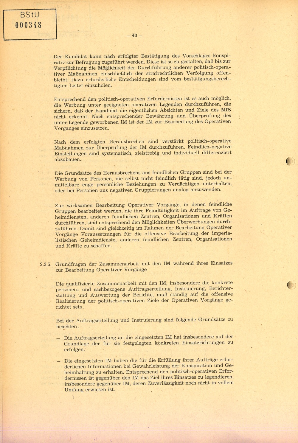 Richtlinie 1/76 zur Bearbeitung Operativer Vorgänge