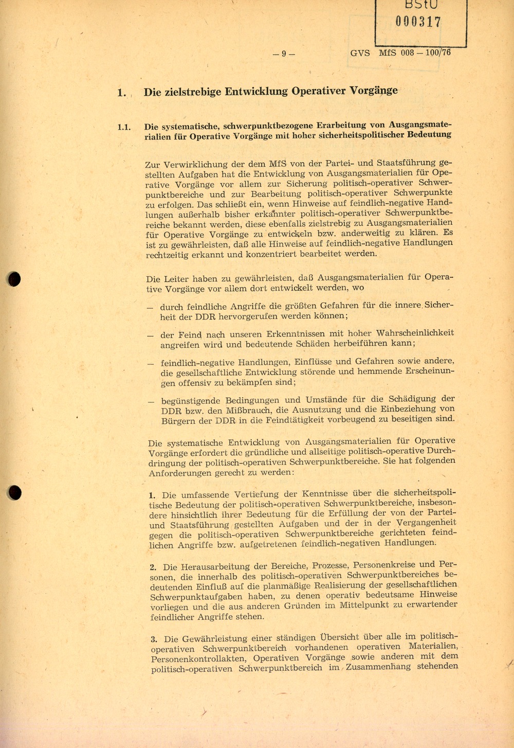 Richtlinie 1/76 zur Bearbeitung Operativer Vorgänge