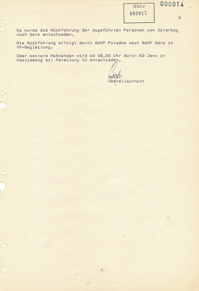 Informationsbericht des Operativen Einsatzstabes "Kampfkurs X", datiert vom 10.04.1981